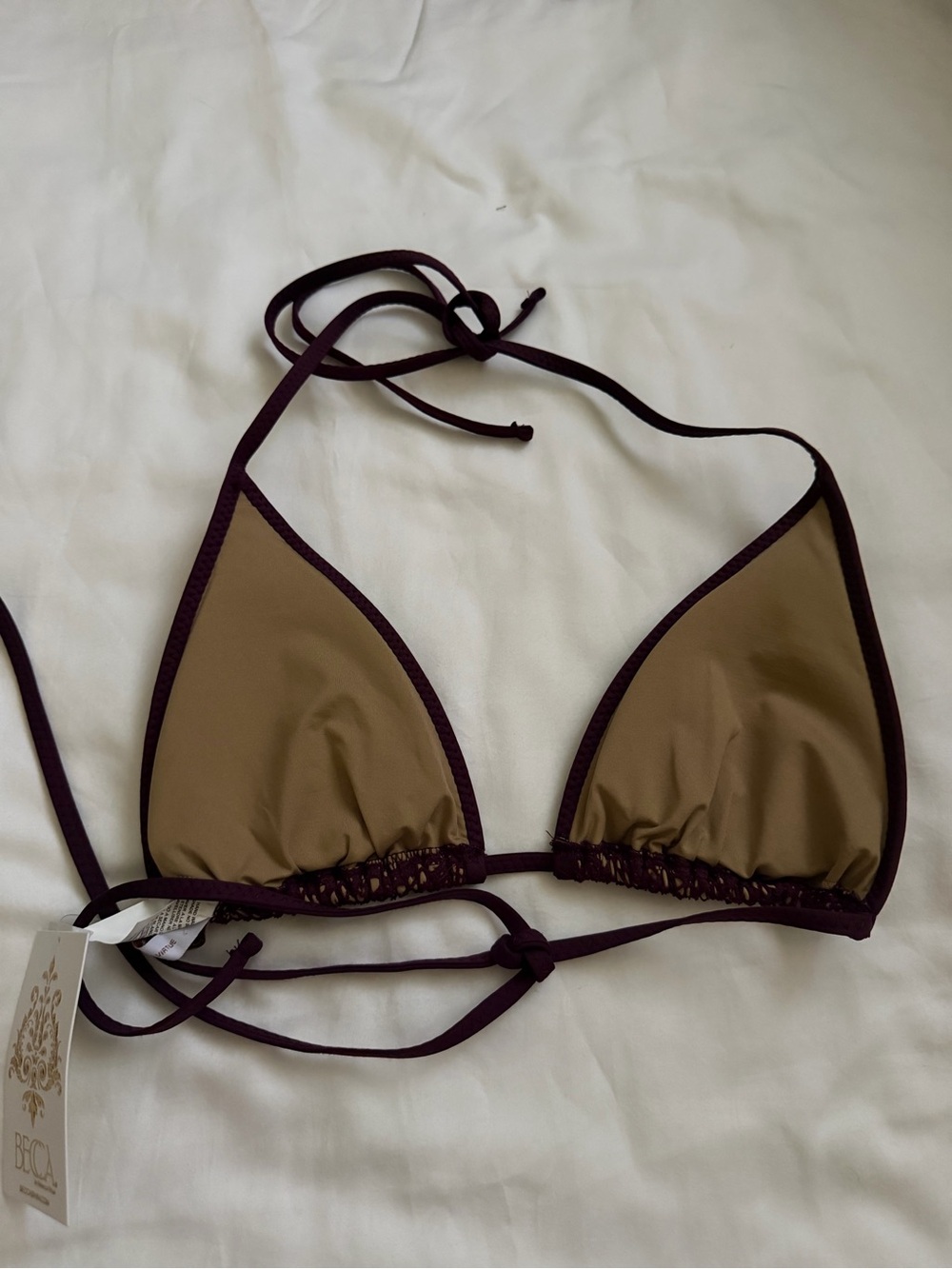 BECCA Color Play Crochet Triangle Bikini Top - Picture 6 of 6